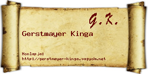 Gerstmayer Kinga névjegykártya
